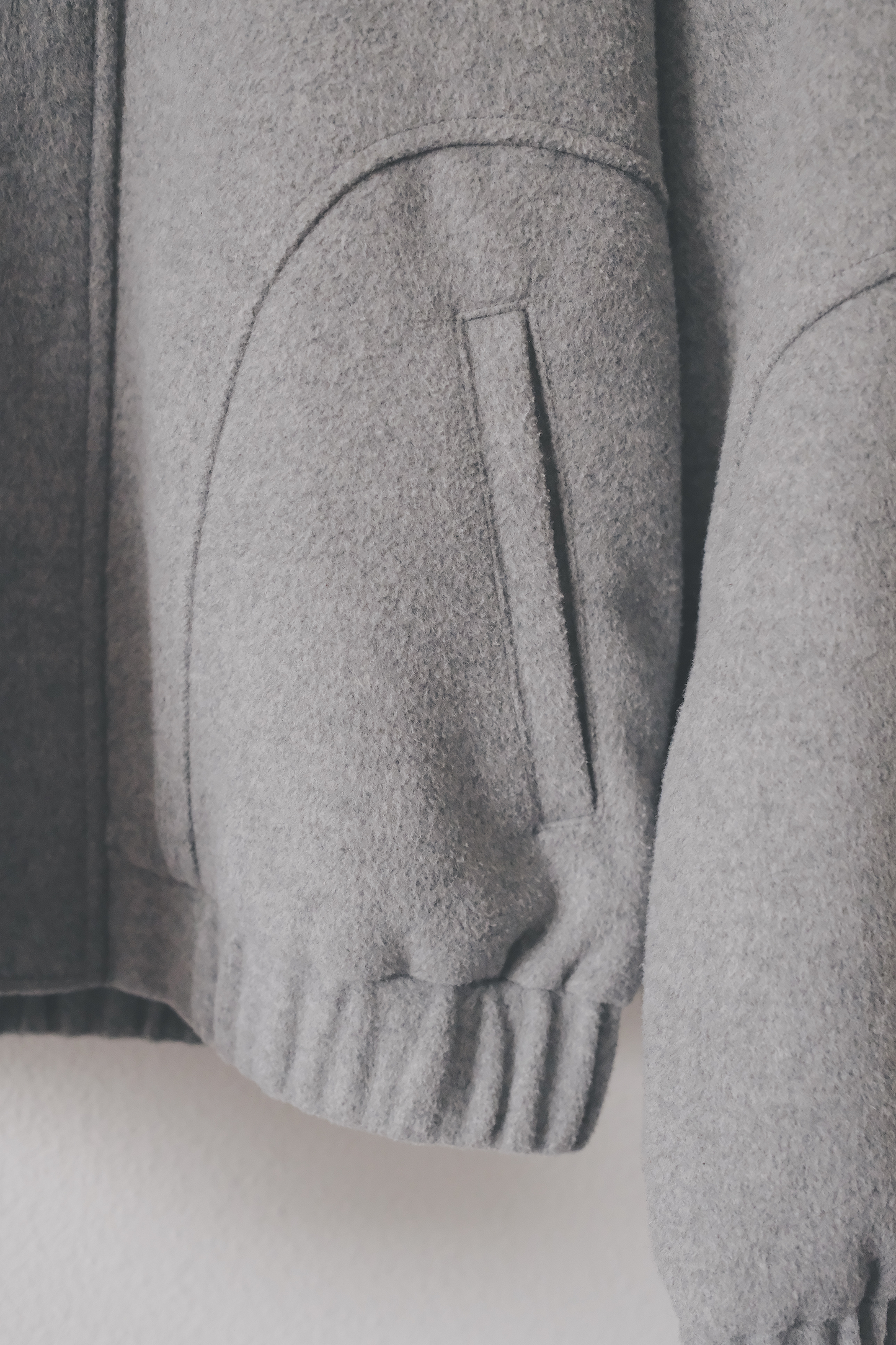 WOOL PANELED JACKET - LIGHT GREY