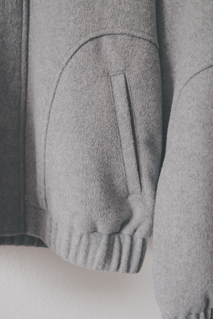 WOOL PANELED JACKET - LIGHT GREY