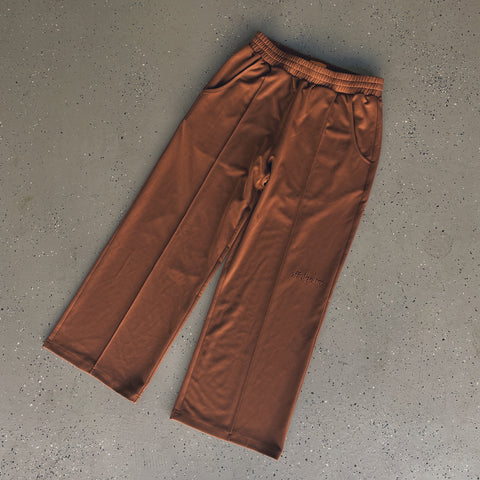 TRACK PANTS - LIGHT BROWN (LOGO EMBROIDERY)