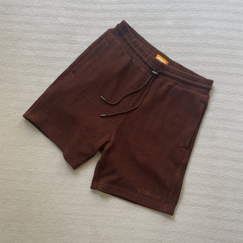 KNIT SHORTS - BROWN