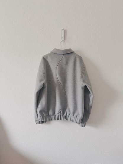 WOOL PANELED JACKET - LIGHT GREY