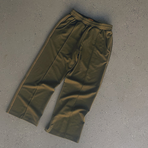 TRACK PANTS - OLIVE (ORANGE STITCH VARIANT)