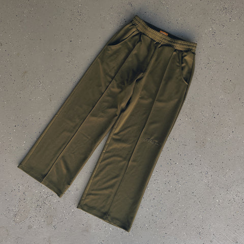 TRACK PANTS - OLIVE (LOGO EMBROIDERY)