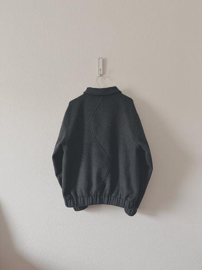 WOOL PANELED JACKET - DARK GREY