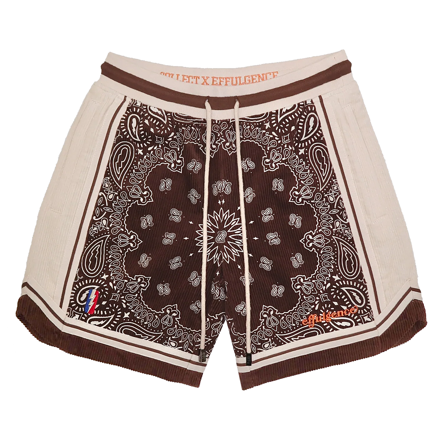 EFFULGENCE X COLLECT & SELECT - BROWN PAISLEY CORDUROY SHORTS (XS, SM, MED AVAILABLE)