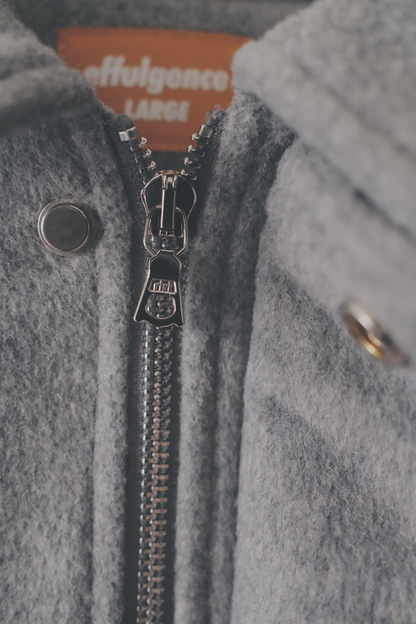 WOOL PANELED JACKET - LIGHT GREY